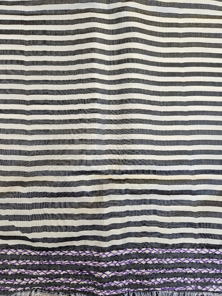 Natural Shade on Multicolor Handstitch Kantha Silk Saree by Balaram Saha Balaram Saha