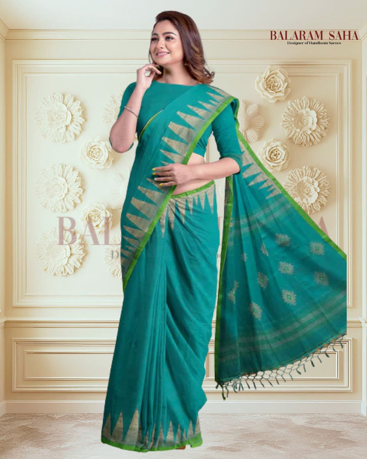 Aqua Blue & Green Handloom Premium Cotton Saree With Temple Border Balaram Saha (handloom saree, cotton saree, handloom cotton saree, balaram saha online, handloom sarees, balaram saha handloom saree store photos, balaram saha handloom saree store, cotton handloom saree, bengal handloom sarees, pure cotton, cotton saree for women, cotton saree online)  https://www.usatoday.com/