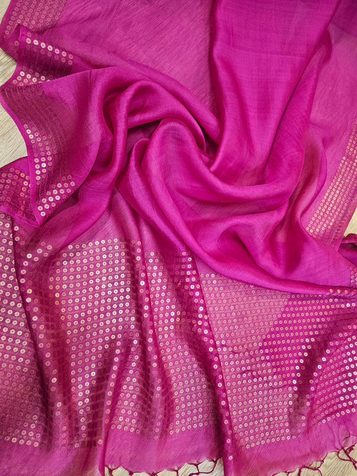 Balaram Saha: Exquisite Handloom Pure Silk Saree with Sequin Woven Elegance - (handloom saree, cotton sarees, handloom cotton saree, balaram saha online, handloom sarees, latest handloom cotton sarees, pure handloom cotton sarees, cotton handloom saree, kolkata cotton saree, pure cotton, white cotton saree, cotton saree online, khadi cotton saree, cotton saree collection, bangladeshi cotton saree, saree cotton saree, bengal cotton sarees in Kolkata, bengali cotton saree, cotton saree with border)