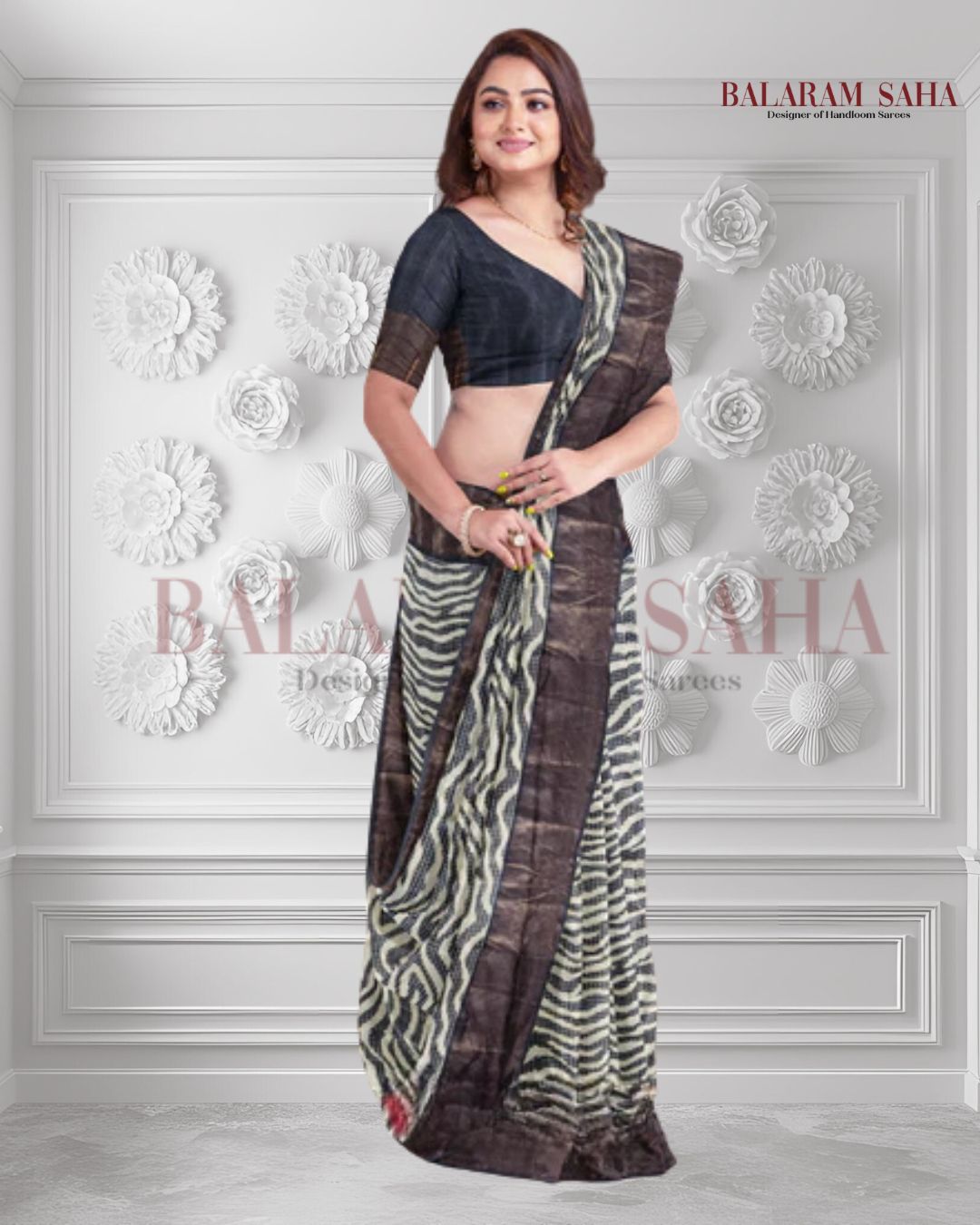 Balaram Saha Heritage Off White & Black Premium Tussar Silk Saree  - (handloom saree, silk saree, handloom silk saree, balaram saha online, silk sarees, silk handloom saree, bengal handloom sarees, pure silk, silk saree online, tussar silk saree, tussar silk)      https://www.cointernet.com.co/