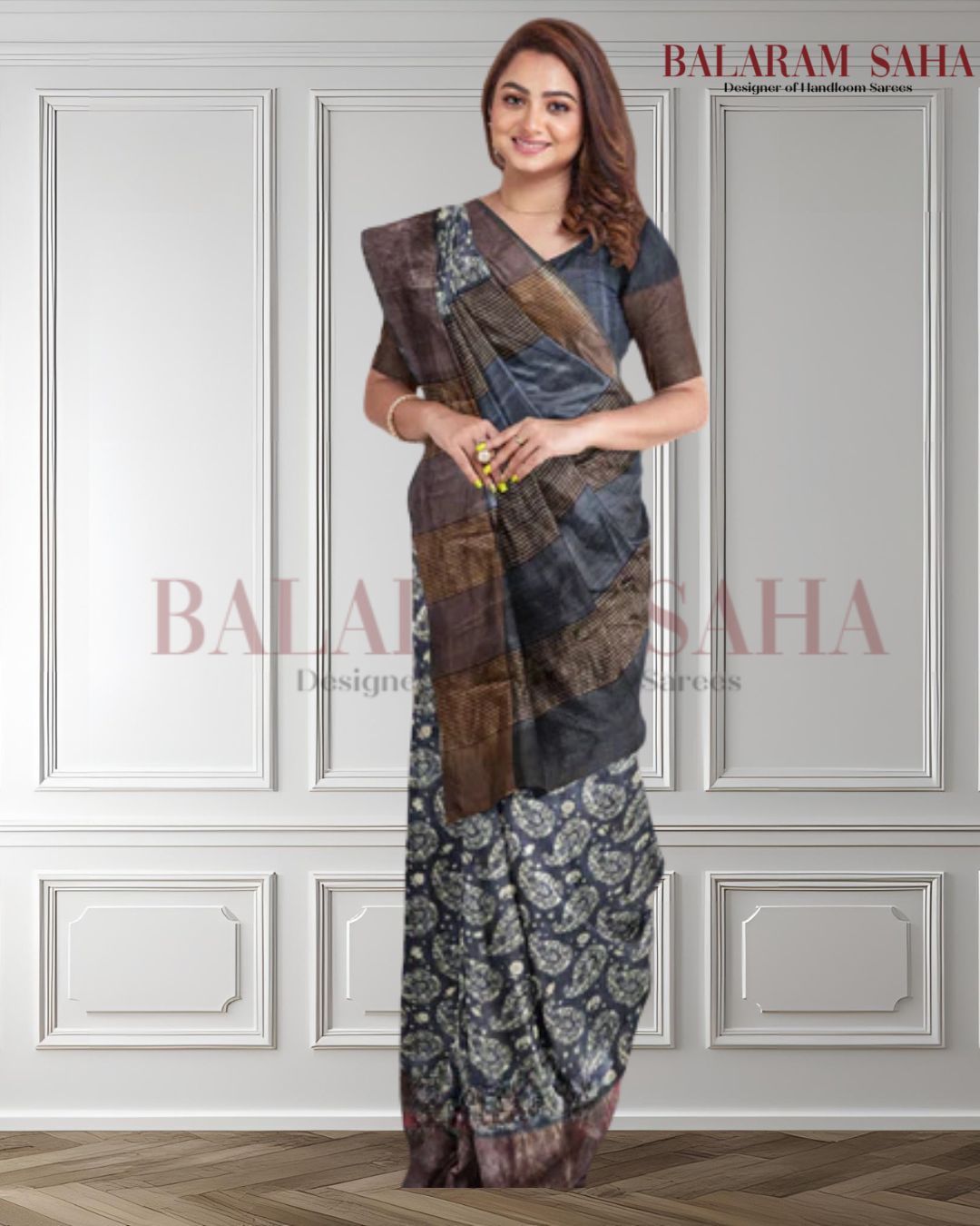 Balaram Saha Traditional: Black & Beige Premium Tussar Silk Saree - (handloom saree, silk saree, handloom silk saree, balaram saha online, silk sarees, silk handloom saree, bengal handloom sarees, pure silk, silk saree online, tussar silk saree, tussar silk)      https://www.eventbrite.com/
