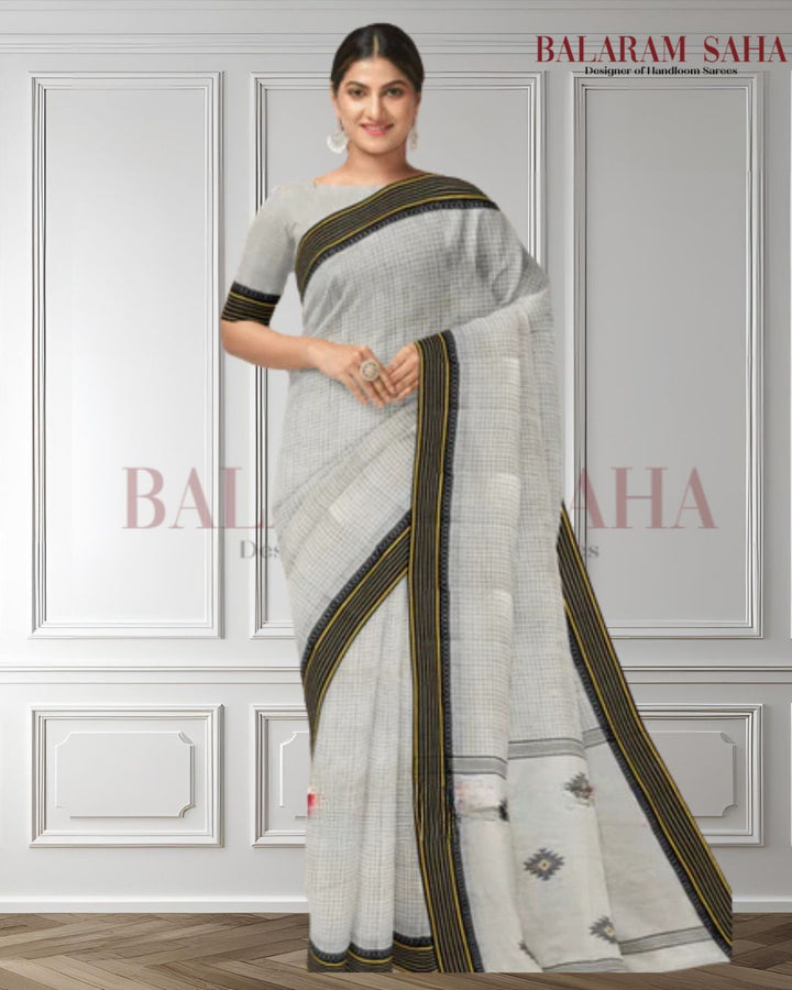 Balaram Saha's White and Black Handloom Cotton Saree (handloom saree, cotton saree, handloom cotton saree, balaram saha online, handloom sarees, balaram saha handloom saree store photos, balaram saha handloom saree store, cotton handloom saree, bengal handloom sarees, pure cotton, cotton saree for women, cotton saree online)   https://github.com/