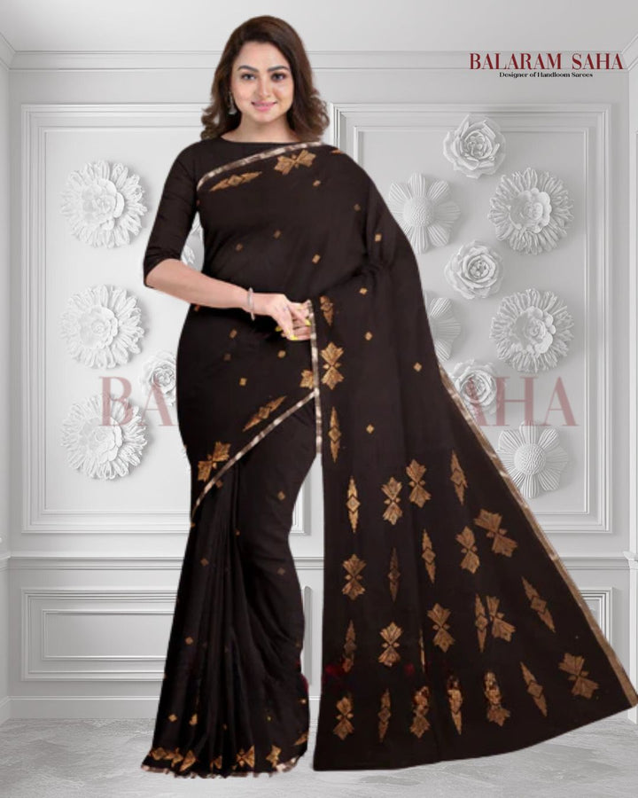 Black & Gold Zari Soft Handloom Cotton Saree By Balaram Saha - (handloom saree, cotton saree, handloom cotton saree, balaram saha online, handloom sarees, balaram saha handloom saree store photos, balaram saha handloom saree store, cotton handloom saree, bengal handloom sarees, pure cotton, Zari border, handloom cotton saree with zari border, soft cotton saree with zari border, cotton saree for women, cotton saree online) https://www.slideshare.net/