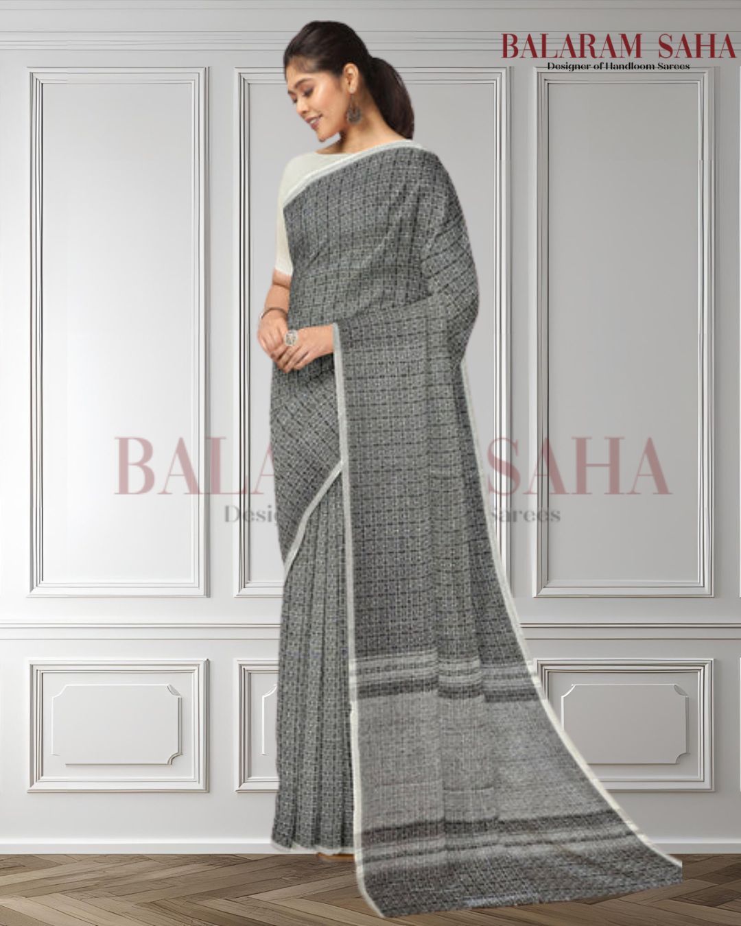 Balaram Saha Black & White Dhonekali Cotton Saree - Timeless Elegance (handloom saree, cotton saree, handloom cotton saree, balaram saha online, handloom sarees, balaram saha handloom saree store photos, balaram saha handloom saree store, cotton handloom saree, bengal handloom sarees, pure cotton, cotton saree for women, cotton saree online)  https://abcnews.go.com/