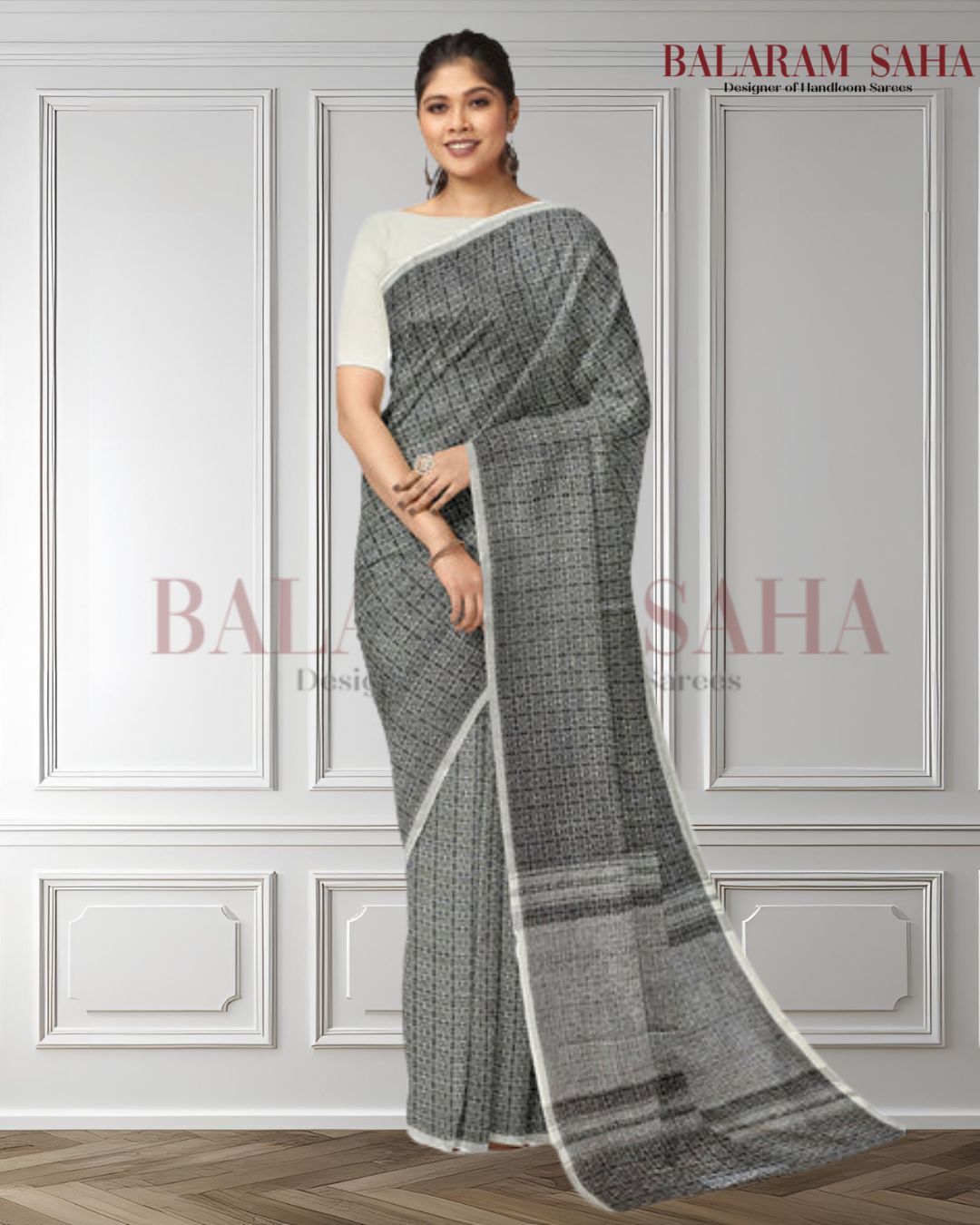 Balaram Saha Black & White Dhonekali Cotton Saree - Timeless Elegance (handloom saree, cotton saree, handloom cotton saree, balaram saha online, handloom sarees, balaram saha handloom saree store photos, balaram saha handloom saree store, cotton handloom saree, bengal handloom sarees, pure cotton, cotton saree for women, cotton saree online)  https://www.dailystar.co.uk/
