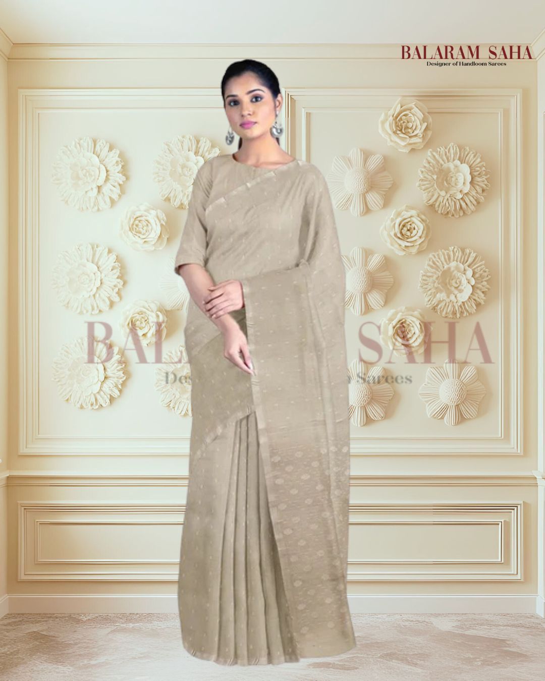 Classic Cream & White Handwoven Cotton Jamdani Saree by Balaram Saha - (handloom saree, cotton saree, handloom cotton saree, balaram saha online, handloom sarees, balaram saha handloom saree store photos, balaram saha handloom saree store, cotton handloom saree, bengal handloom sarees, pure cotton, cotton saree for women, cotton saree online)   https://www.theguardian.com/international