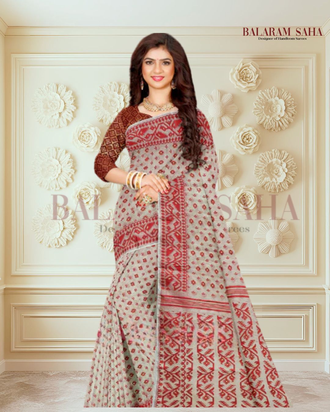 Cream & Beige Handloom Soft Jacquard Jamdani Weave Saree - (handloom saree, jamdani saree, jamdani sarees, cotton jamdani saree, jamdani cotton saree handloom cotton saree, balaram saha online, jamdani saree online, soft jamdani saree)   https://www.oracle.com/