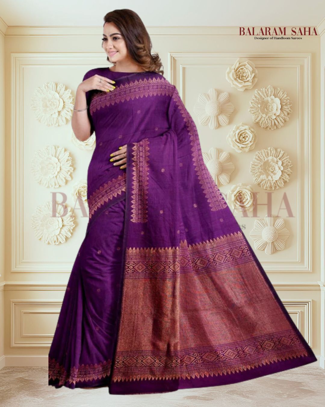 Deep Purple & Copper Zari Reign: Handloom Cotton Banarasi by Balaram Saha (handloom saree, cotton saree, handloom cotton saree, balaram saha online, handloom sarees, balaram saha handloom saree store photos, balaram saha handloom saree store, cotton handloom saree, bengal handloom sarees, pure cotton, Zari border, handloom cotton saree with zari border, soft cotton saree with zari border, cotton saree for women, cotton saree online)   https://soundcloud.com/
