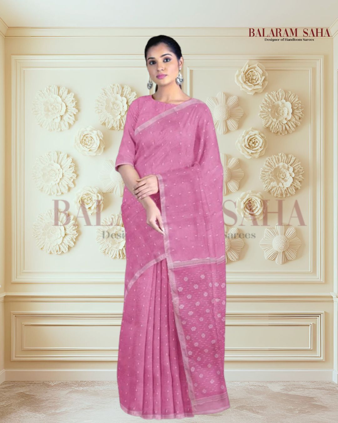 Exquisite Pink & White Handwoven Cotton Jamdani Saree By Balaram Saha - (handloom saree, cotton saree, handloom cotton saree, balaram saha online, handloom sarees, balaram saha handloom saree store photos, balaram saha handloom saree store, cotton handloom saree, bengal handloom sarees, pure cotton, cotton saree for women, cotton saree online)    https://www.pexels.com/