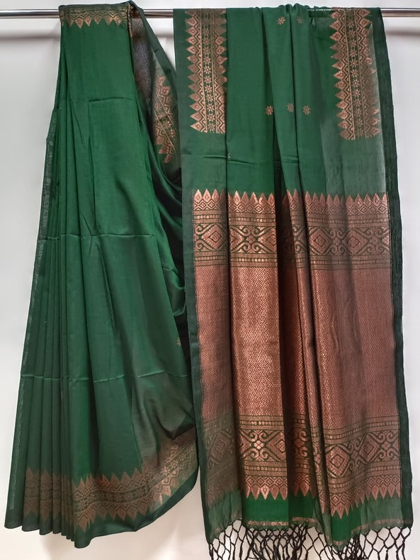 Green and Copper Soft Handloom Cotton Banarasi Saree - By Balaram Saha - (handloom saree, cotton saree, handloom cotton saree, balaram saha online, handloom sarees, balaram saha handloom saree store photos, balaram saha handloom saree store, cotton handloom saree, bengal handloom sarees, pure cotton, Zari border, handloom cotton saree with zari border, soft cotton saree with zari border, cotton saree for women, cotton saree online)   https://www.mediafire.com/