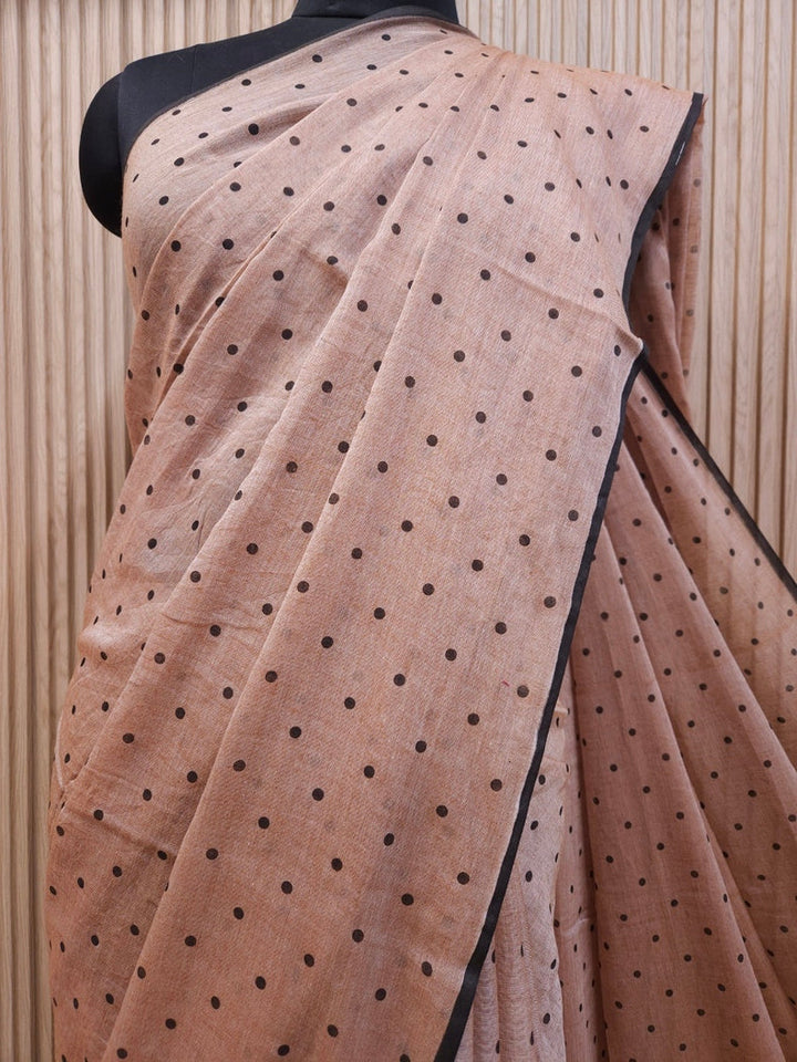 Light Brown Foft handloom Mul Cotton Comfart Wear Saree Balaram Saha
