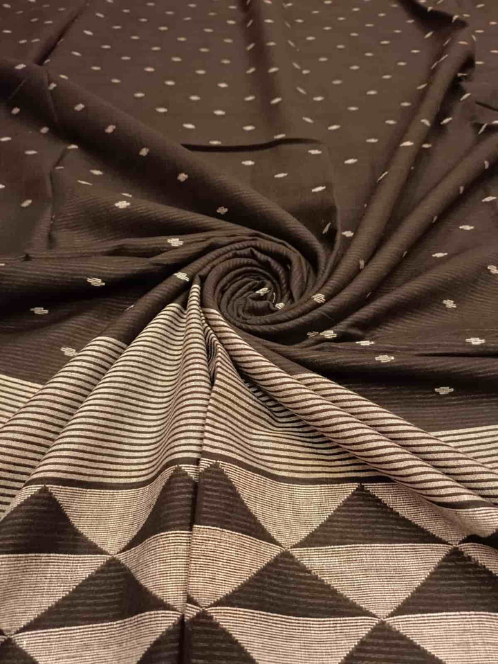 Handwoven Black & White Cotton Jamdani Saree - By Balaram Saha  - (jamdani saree, jamdani sarees, cotton jamdani saree, jamdani cotton saree, handloom cotton saree, balaram saha online, jamdani saree online, soft jamdani saree)   https://www.usatoday.com/