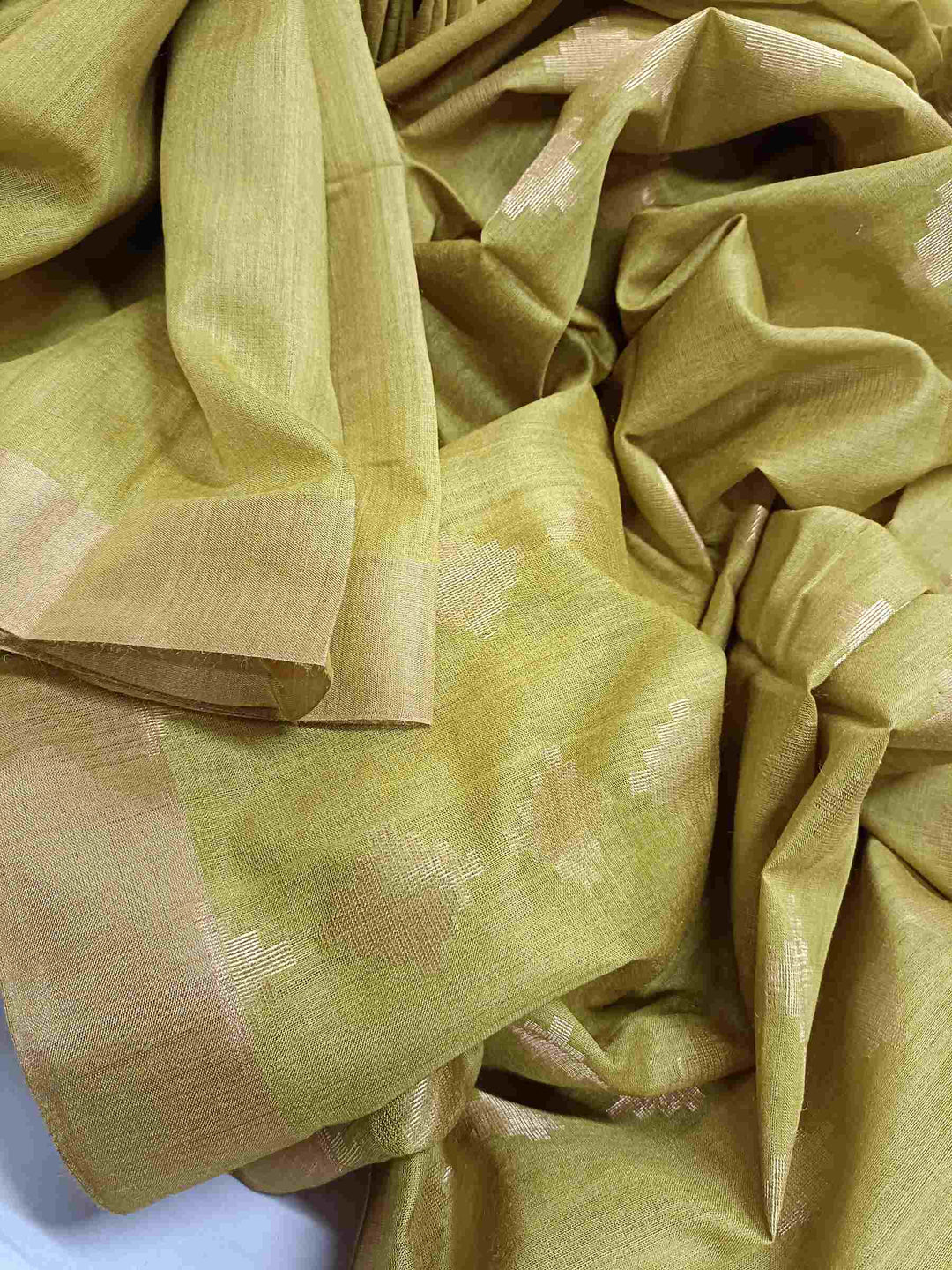 Mustard Yellow Soft Handloom Tussar Silk Saree Balaram Saha