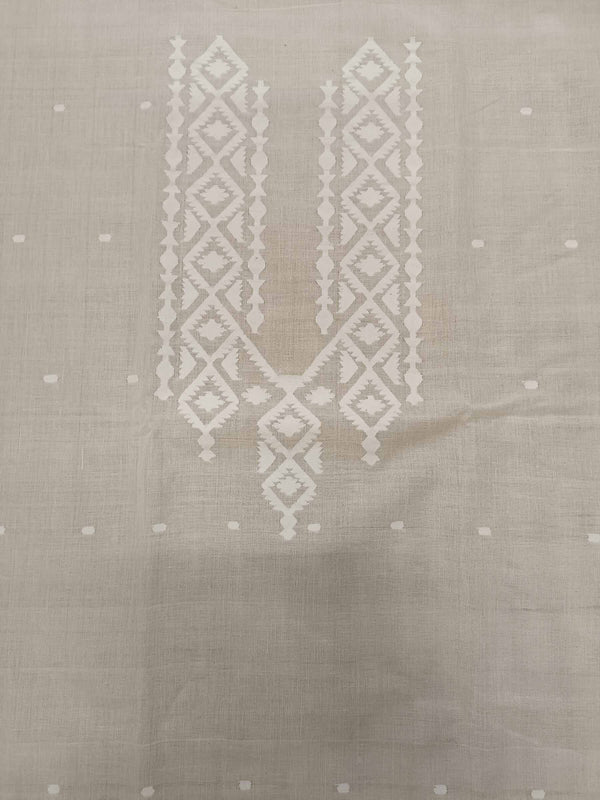 White on White Handwoven Dhakai jamdani Unisex kurta Piece Balaram Saha
