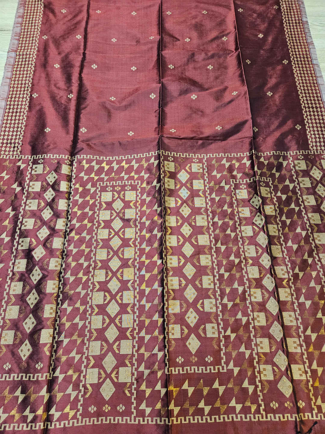 Maroon & Beige Handwoven Premium Katan Silk Jamdani Saree (jamdani saree, jamdani sarees, cotton jamdani saree, jamdani cotton saree, handloom cotton saree, balaram saha online, jamdani saree online, soft jamdani saree, katan silk, silk saree)   https://disqus.com/