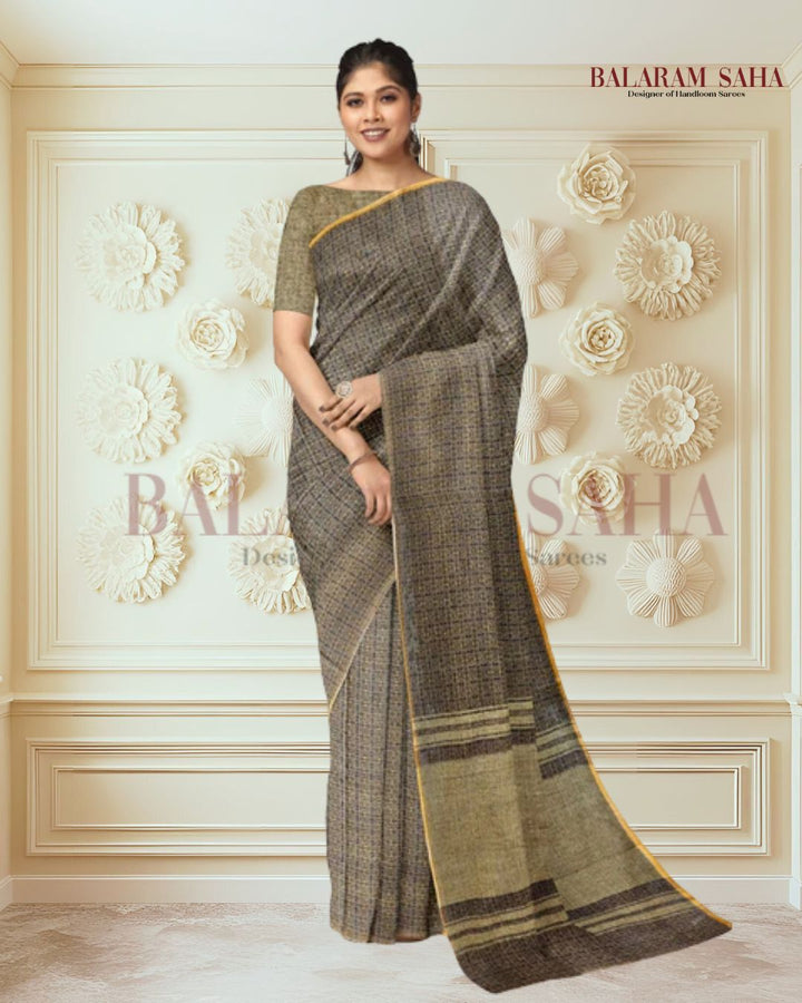 Kolkata's Luxury: Black & Mustard Handloom Dhonekali Cotton Saree Of Balaram Saha (handloom saree, cotton saree, handloom cotton saree, balaram saha online, handloom sarees, balaram saha handloom saree store photos, balaram saha handloom saree store, cotton handloom saree, bengal handloom sarees, pure cotton, cotton saree for women, dhonekali, cotton saree online)  https://www.latimes.com/