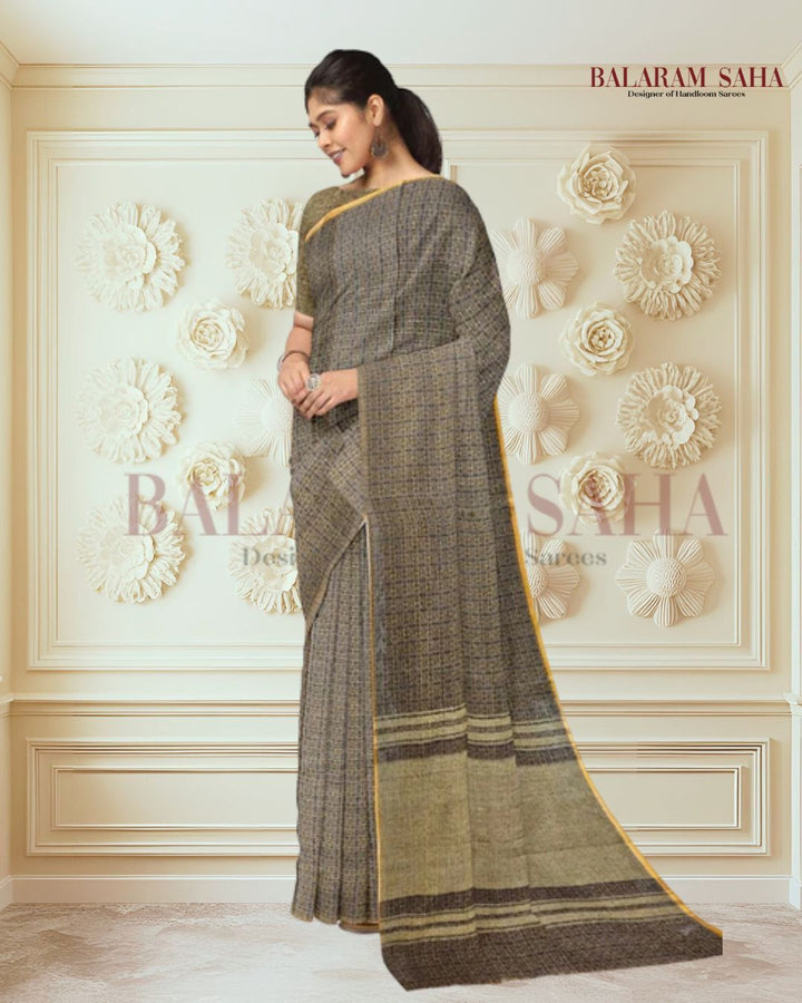 Kolkata's Luxury: Black & Mustard Handloom Dhonekali Cotton Saree Of Balaram Saha (handloom saree, cotton saree, handloom cotton saree, balaram saha online, handloom sarees, balaram saha handloom saree store photos, balaram saha handloom saree store, cotton handloom saree, bengal handloom sarees, pure cotton, cotton saree for women, dhonekali, cotton saree online)  https://id.wikipedia.org/wiki/Halaman_Utama