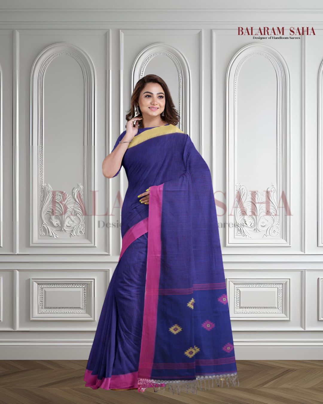 Navy Blue Handloom Soft Cotton Ganga Jamuna Border Saree Of Balaram Saha (handloom saree, cotton saree, handloom cotton saree, balaram saha online, handloom sarees, balaram saha handloom saree store photos, balaram saha handloom saree store, cotton handloom saree, bengal handloom sarees, pure cotton, cotton saree for women, cotton saree online)  https://www.theguardian.com/international