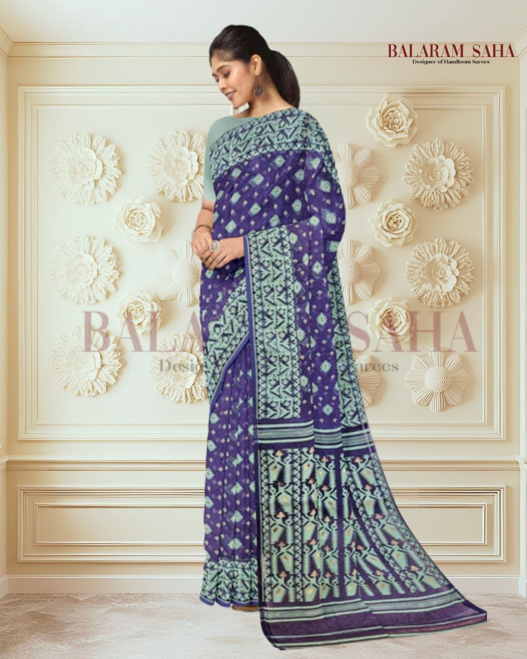 Navy Blue & Sea Green Handloom Jamdani Saree (handloom saree, jamdani saree, jamdani sarees, cotton jamdani saree, jamdani cotton saree handloom cotton saree, balaram saha online, jamdani saree online, soft jamdani saree) https://www.independent.co.uk/asia