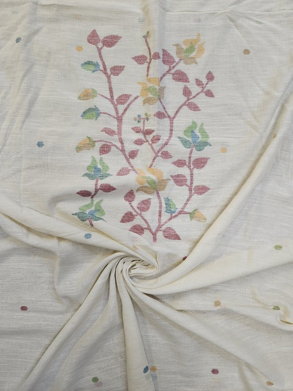 Off White & Multicolor Handwoven Cotton Jamdani Unstitched 2-Piece Set Balaram Saha    https://www.4shared.com/