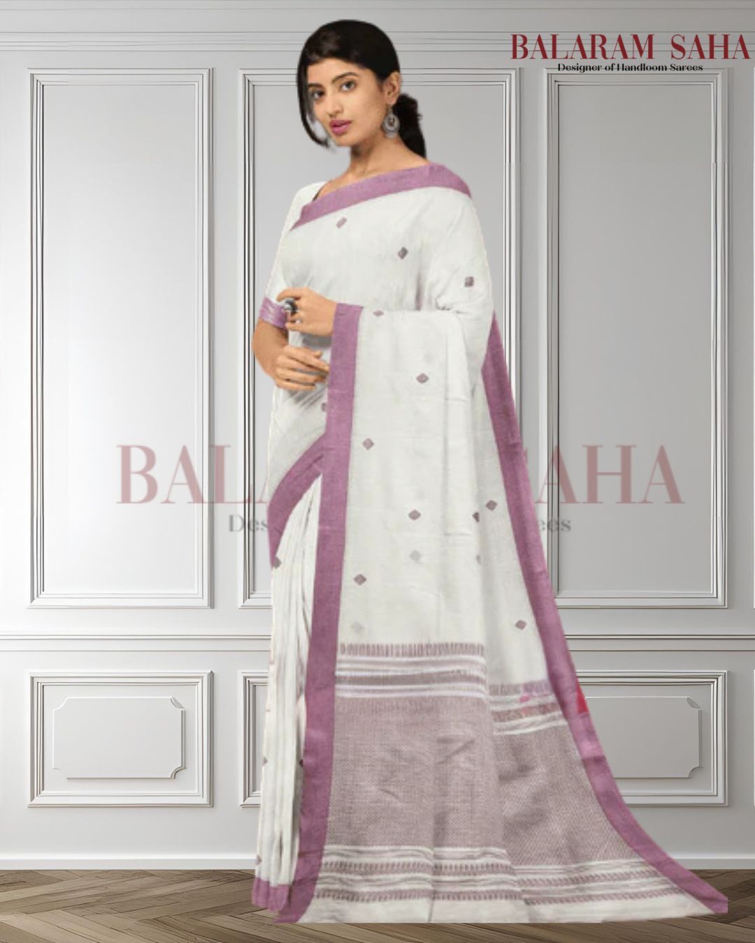 Off-White & Onion Pink Handloom Soft Cotton Saree (handloom saree, cotton saree, handloom cotton saree, balaram saha online, handloom sarees, balaram saha handloom saree store photos, balaram saha handloom saree store, cotton handloom saree, bengal handloom sarees, pure cotton, cotton saree for women, cotton saree online)   https://in.pinterest.com/