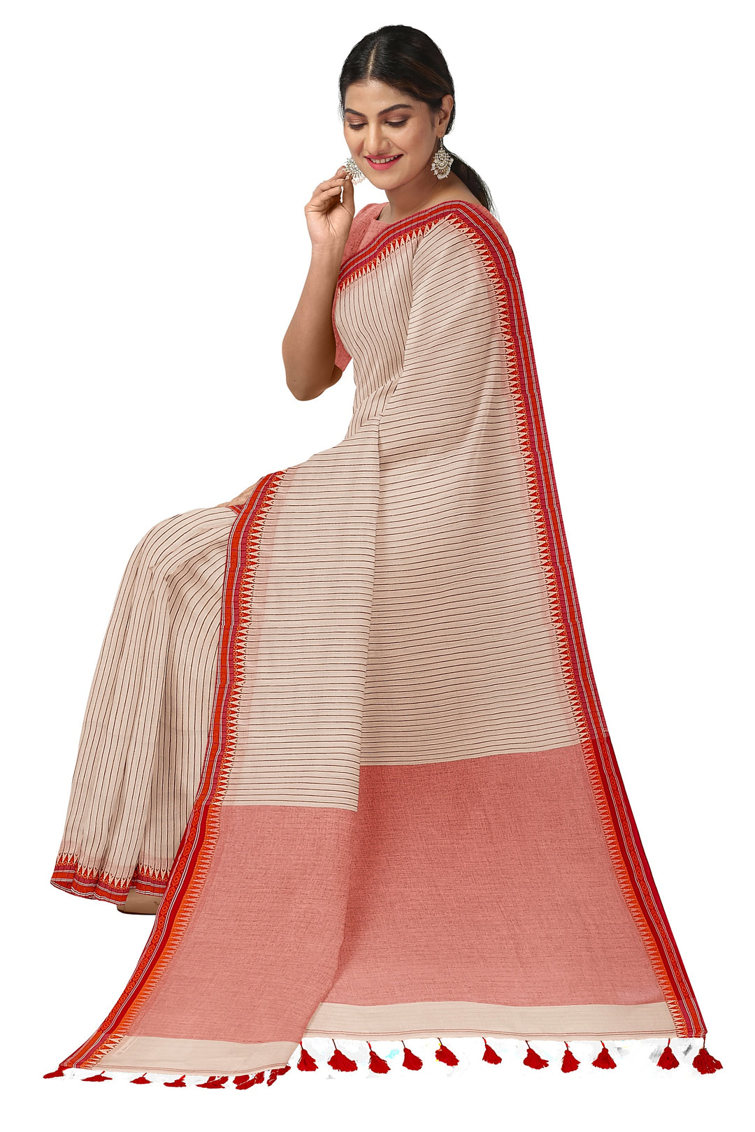 Off White &  Soft Handloom Cotton Saree Balaram Saha