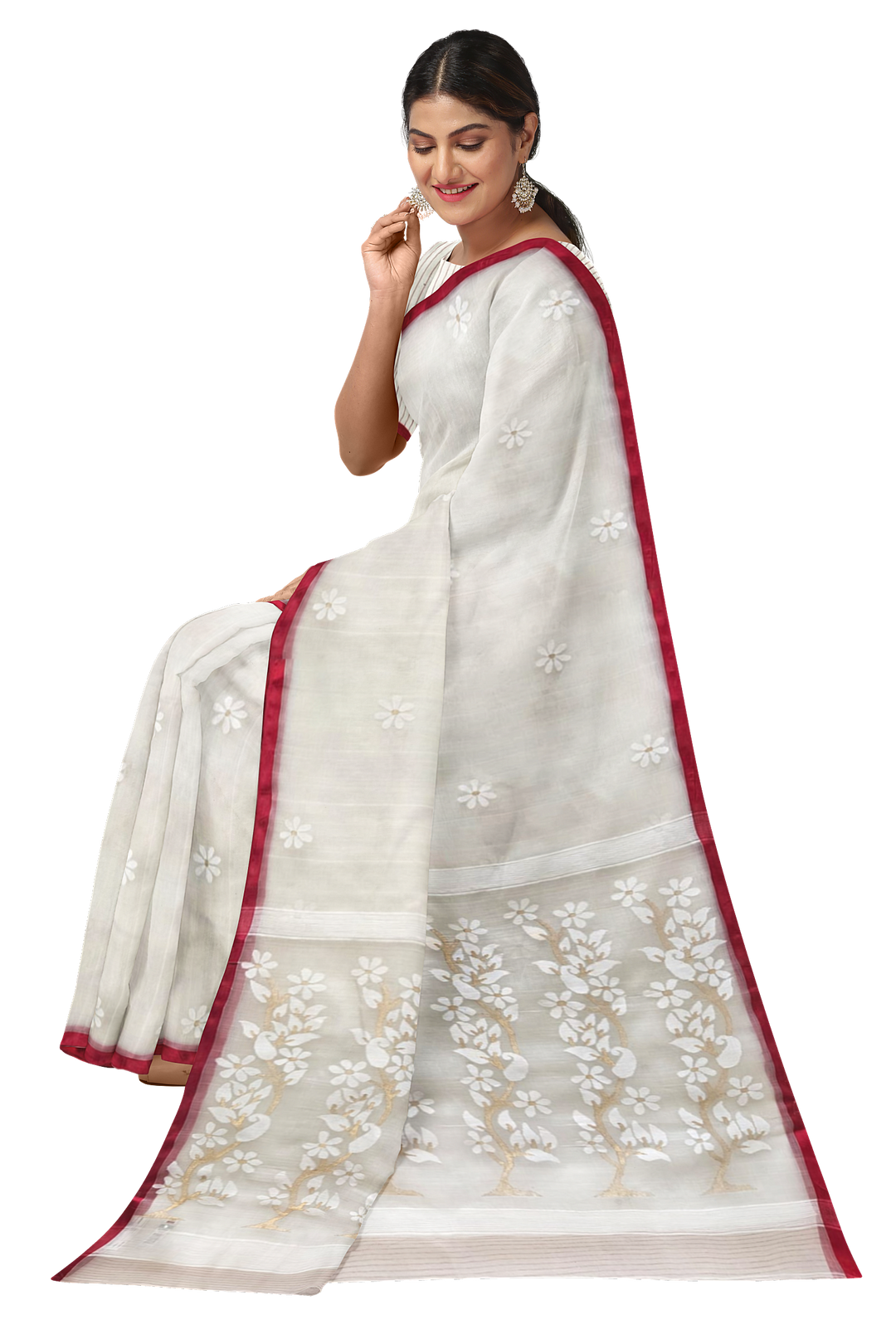 Off-White & Red Best Quality Handwoven Muslin Silk Jamdani Saree (handloom saree, silk saree, handloom silk saree, balaram saha online, silk sarees, balaram saha handloom saree store photos, balaram saha handloom saree store, silk handloom saree, bengal handloom sarees, pure silk, muslin silk saree, muslin silk, silk saree online, jamdani saree, jamdani sarees, cotton jamdani saree, jamdani cotton saree, handloom cotton saree, balaram saha online, jamdani saree online,    https://web.mit.edu/