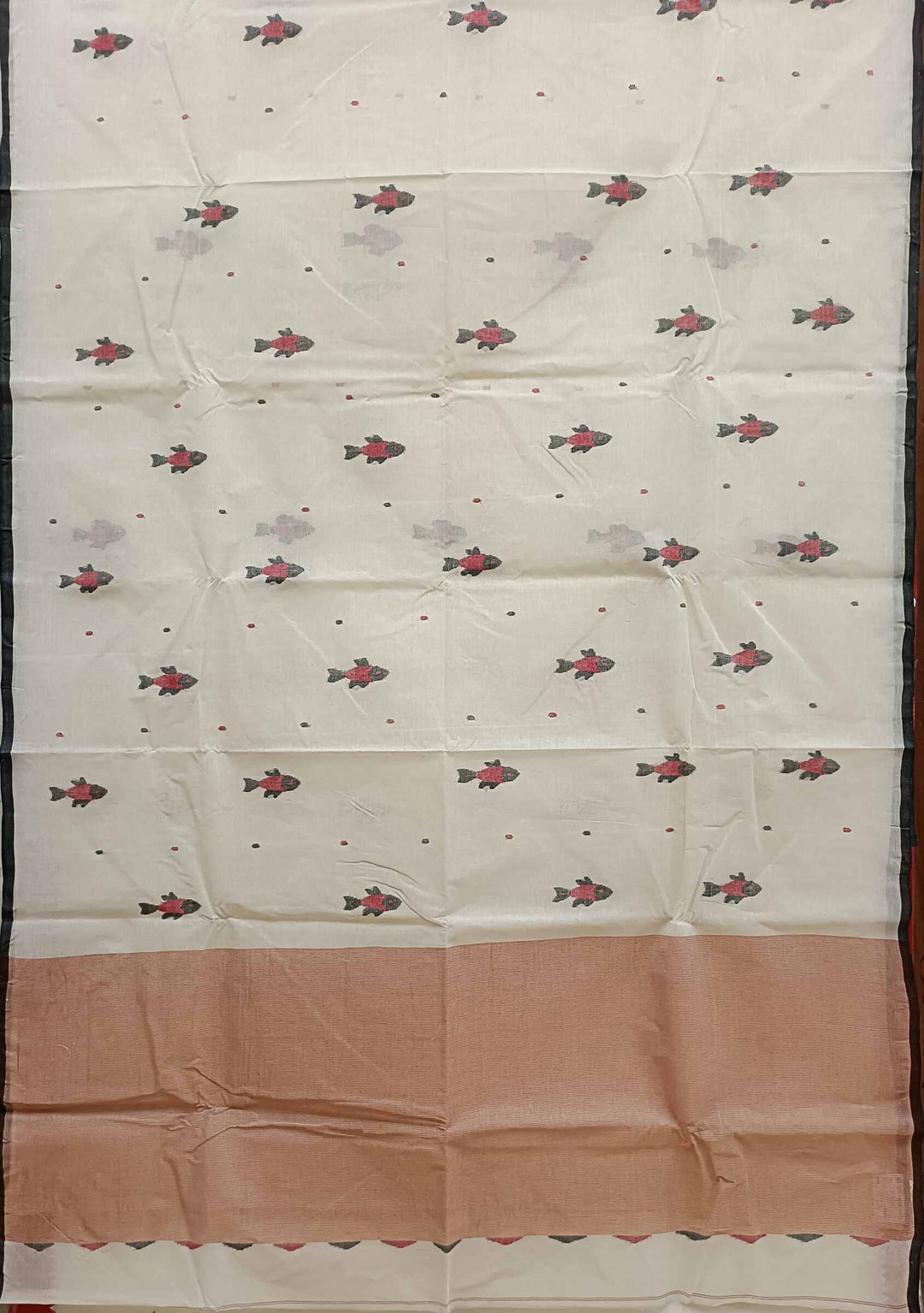 Off White & Black Handloom Tradition Dhakai jamdani Saree Balaram Saha