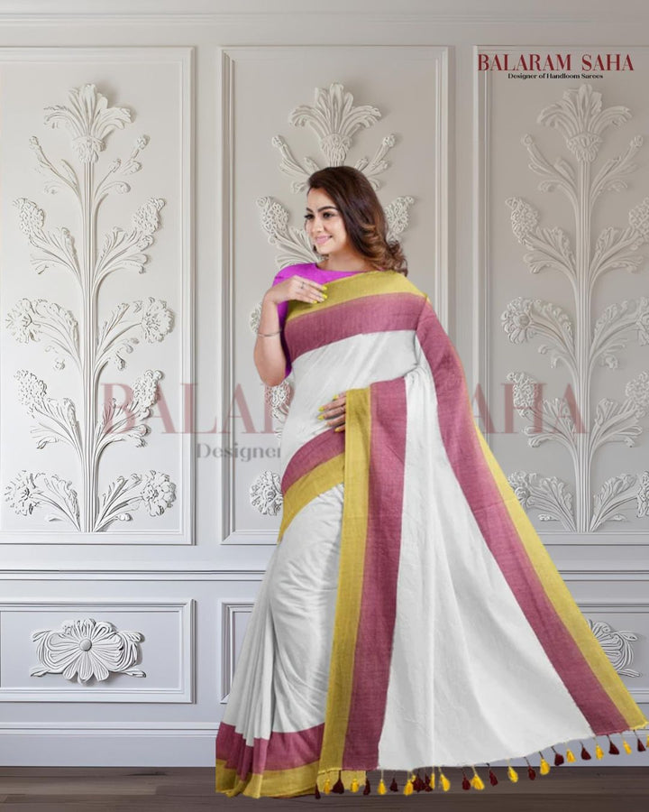 Off White Soft Handloom Mul Cotton Comfort Wear Saree - (cotton saree, handloom cotton saree, balaram saha online, handloom sarees, balaram saha handloom saree store photos, balaram saha handloom saree store, cotton handloom saree, pure cotton, cotton saree for women, cotton saree online, balaram saha, balaram saha handloom saree store, balaram saha saree, balaram saha online, balaram saha saree online, balaram saha gariahat, Mul Cotton, Mul Cotton Saree)