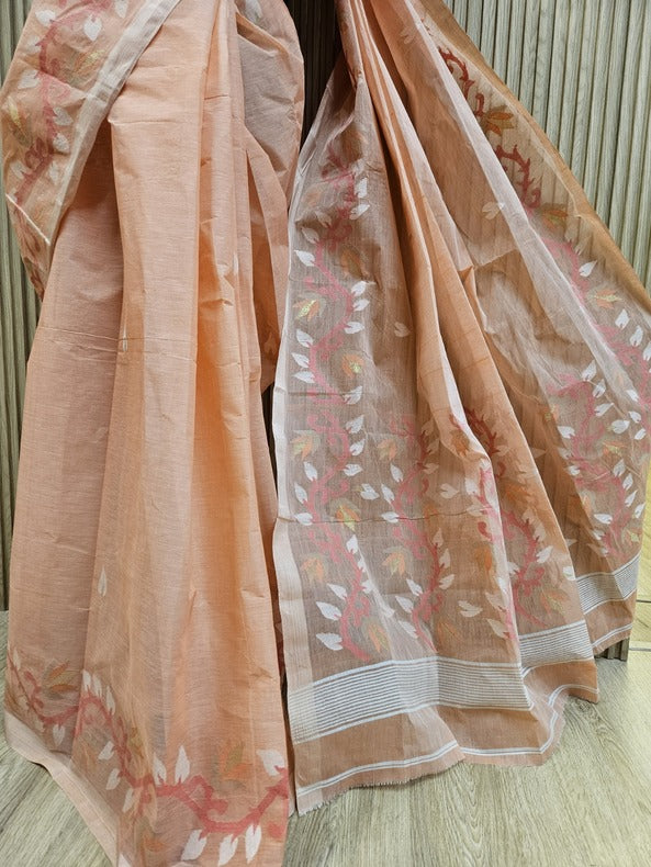 Peach Cotton Jamdani Saree from Balaram Saha - (dhakai jamdani saree, jamdani saree, jamdani sarees, cotton jamdani saree, jamdani cotton saree, handloom cotton saree, original dhakai jamdani saree, jamdani sarees, soft dhakai jamdani saree, white jamdani saree, jamdani saree Bangladesh, balaram saha, balaram saha handloom saree store, balaram saha saree, balaram saha online, balaram saha saree online, balaram saha gariahat ) www.dailymotion.com