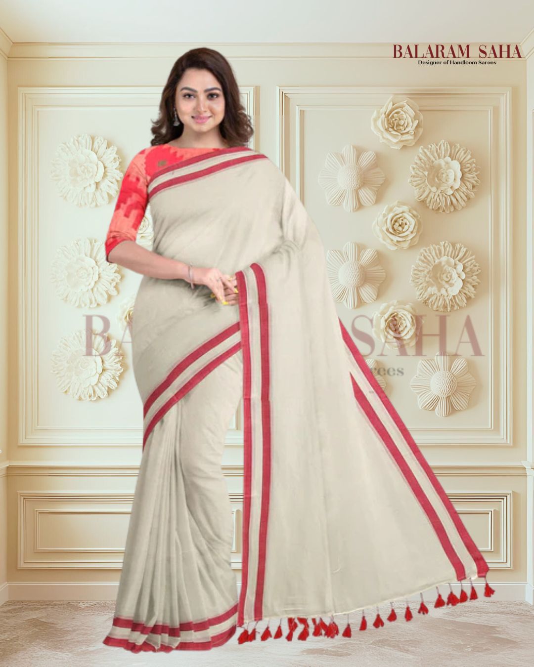 Soft Handloom Mull Cotton Saree Variety of Color Balaram Saha