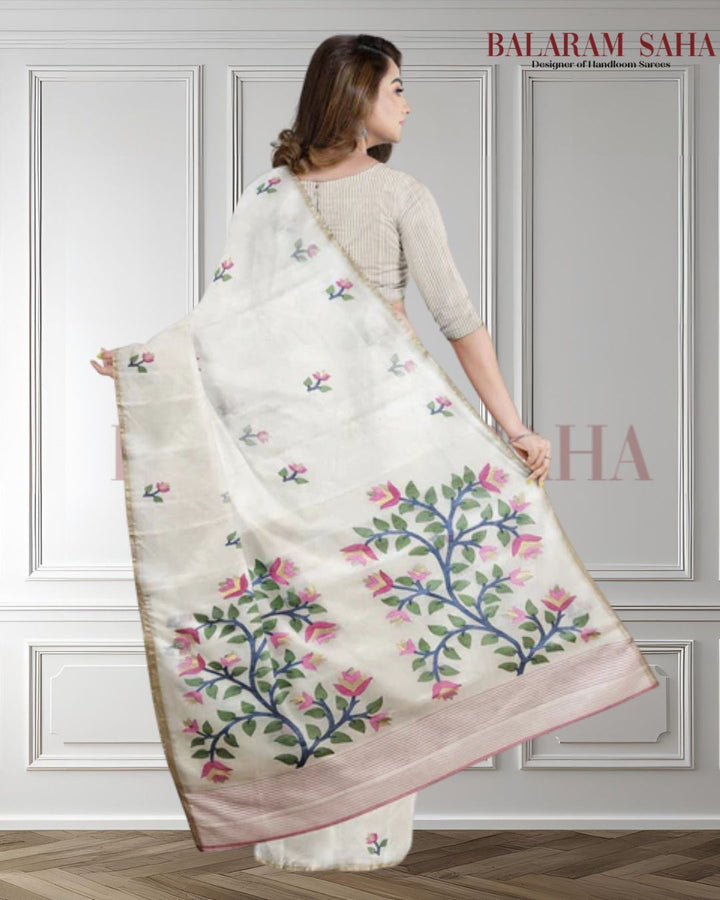 The Off-White Muslin Silk Jamdani Saree (handloom saree, silk saree, handloom silk saree, balaram saha online, silk sarees, balaram saha handloom saree store photos, balaram saha handloom saree store, silk handloom saree, bengal handloom sarees, pure silk, muslin silk saree, silk saree online, muslin silk, jamdani saree)   http://www.about.me/