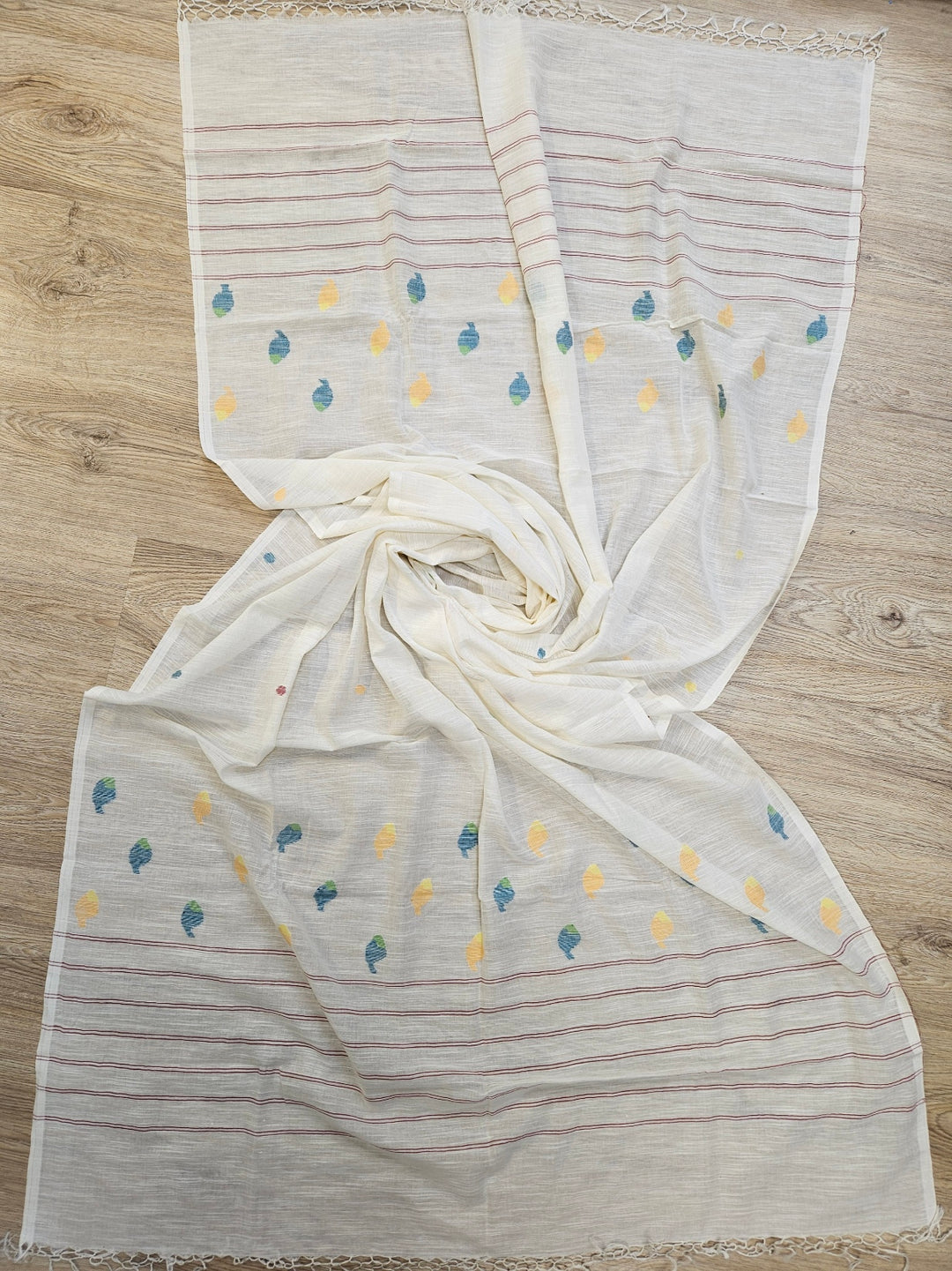 🌟 Off White Handwoven Cotton Jamdani Unstitch 2piece Kurta Set 🌟 Balaram Saha    https://vk.com/