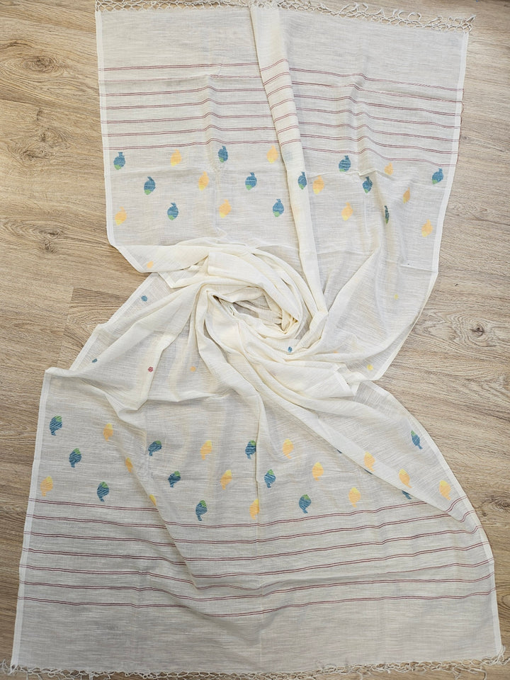 🌟 Off White Handwoven Cotton Jamdani Unstitch 2piece Kurta Set 🌟 Balaram Saha    https://vk.com/