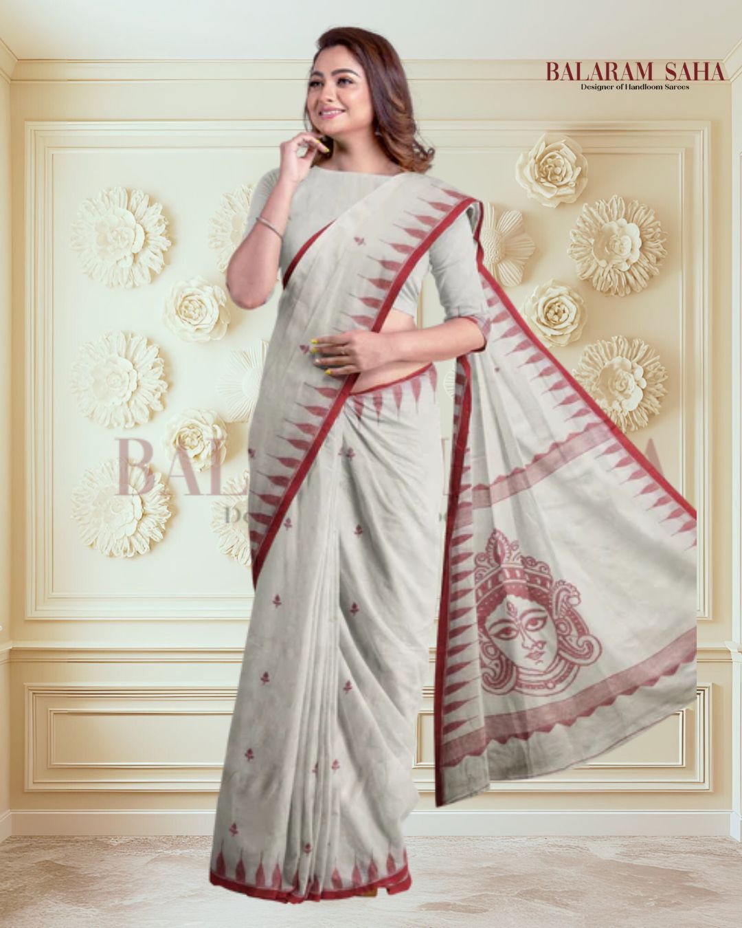 White & Red Handwoven Jamdani Saree for Durga Puja: by Balaram Saha - (dhakai jamdani saree, jamdani saree, jamdani sarees, cotton jamdani saree, jamdani cotton saree, handloom cotton saree, balaram saha online, jamdani saree online, soft jamdani saree, muslin jamdani saree, original dhakai jamdani saree, jamdani sarees, soft dhakai jamdani saree, white jamdani saree, jamdani saree bangladesh ) https://tinyurl.com/