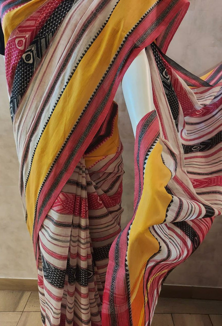 White & Yellow Soft Cotton Dhonekali traditional saree (handloom saree, cotton saree, handloom cotton saree, balaram saha online, handloom sarees, balaram saha handloom saree store photos, balaram saha handloom saree store, cotton handloom saree, bengal handloom sarees, pure cotton, cotton saree for women, cotton saree online) https://www.scoop.it/
