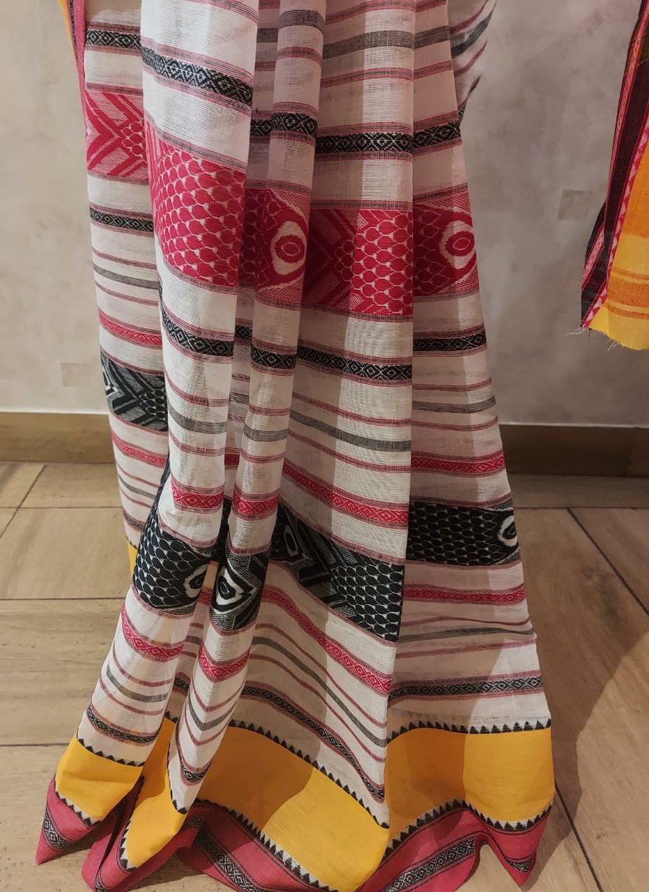 White & Yellow Soft Cotton Dhonekali traditional saree (handloom saree, cotton saree, handloom cotton saree, balaram saha online, handloom sarees, balaram saha handloom saree store photos, balaram saha handloom saree store, cotton handloom saree, bengal handloom sarees, pure cotton, cotton saree for women, cotton saree online)  https://www.rebelmouse.com/