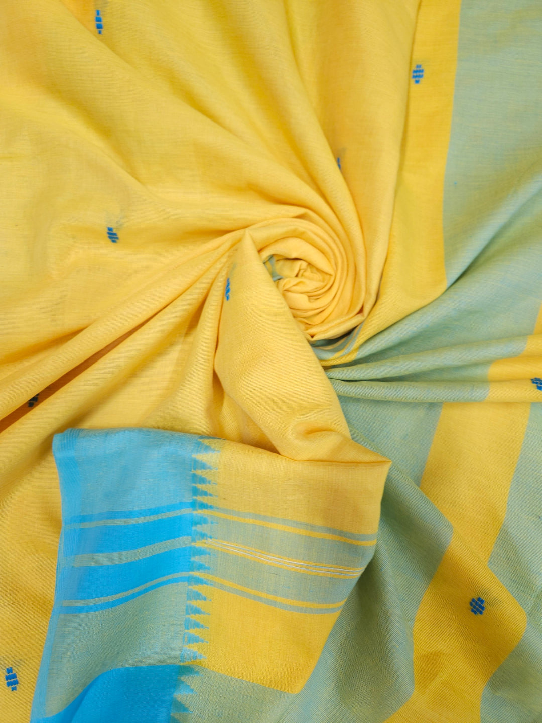 Balaram Saha : Yellow & Blue Handloom Dhonekali Cotton Saree (handloom saree, cotton saree, handloom cotton saree, balaram saha online, handloom sarees, balaram saha handloom saree store photos, balaram saha handloom saree store, cotton handloom saree, bengal handloom sarees, pure cotton, cotton saree for women, dhonekali, cotton saree online)  https://www.newsweek.com/