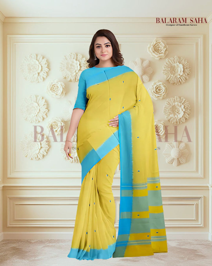Balaram Saha : Yellow & Blue Handloom Dhonekali Cotton Saree (handloom saree, cotton saree, handloom cotton saree, balaram saha online, handloom sarees, balaram saha handloom saree store photos, balaram saha handloom saree store, cotton handloom saree, bengal handloom sarees, pure cotton, cotton saree for women, dhonekali, cotton saree online) https://telegra.ph/