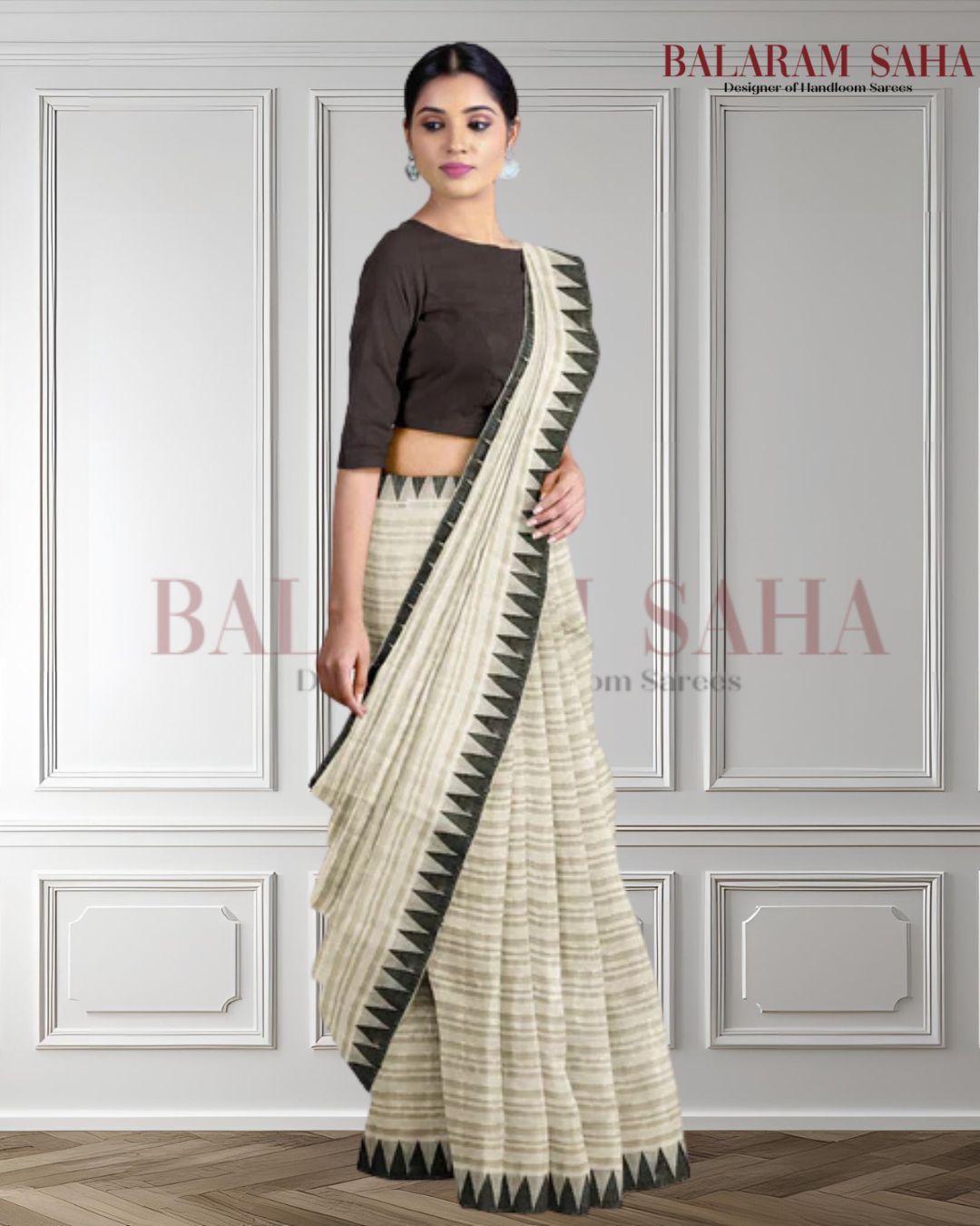 Fine Quality Handloom Muslin Silk saree Balaram Saha