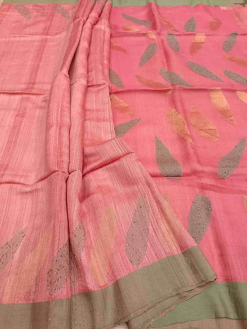 Rose Pink Matka Silk saree Balaram Saha