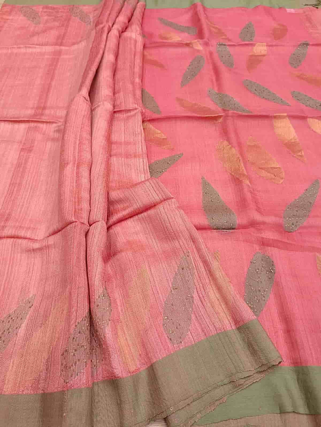 Rose Pink Matka Silk saree Balaram Saha