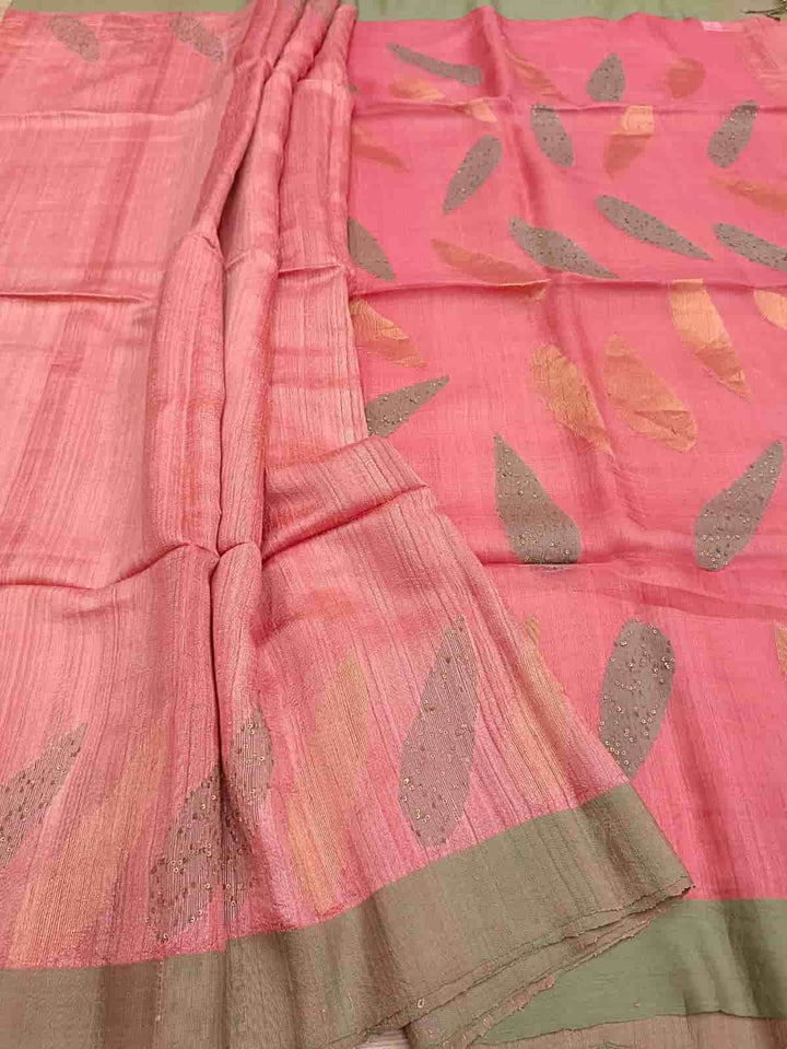 Rose Pink Matka Silk saree Balaram Saha
