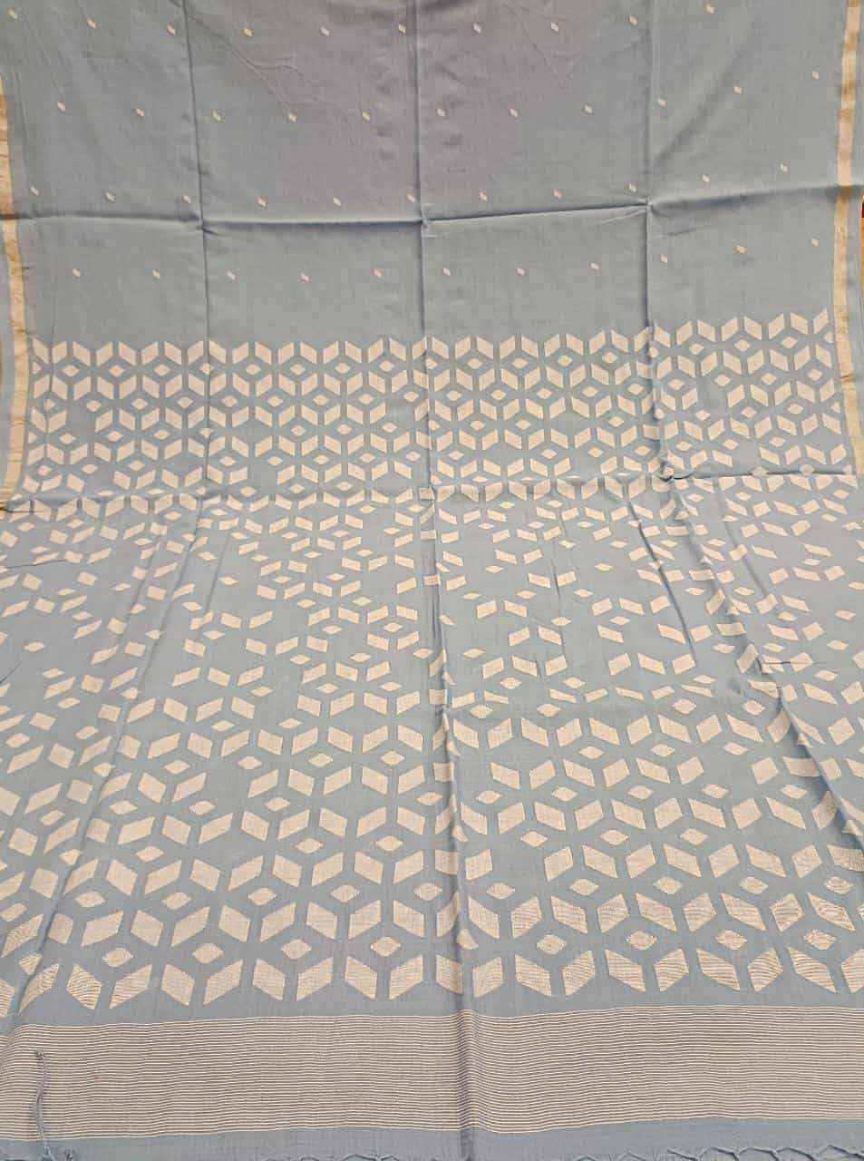 Handspun Handwoven soft cotton Jamdani saree Balaram Saha