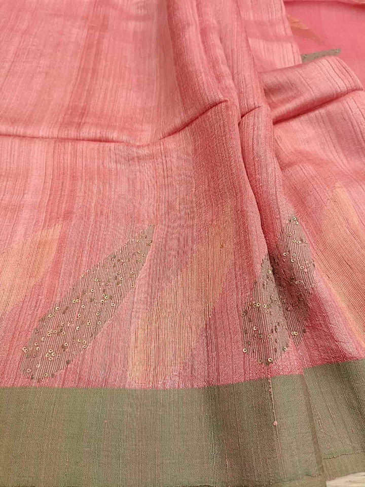 Rose Pink Matka Silk saree Balaram Saha