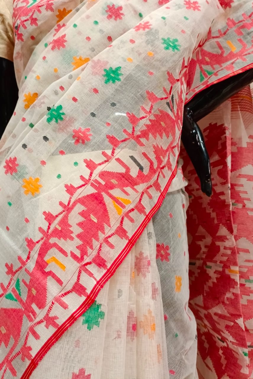 Pure cotton Bangladesh Dhakai jamdani saree Balaram Saha