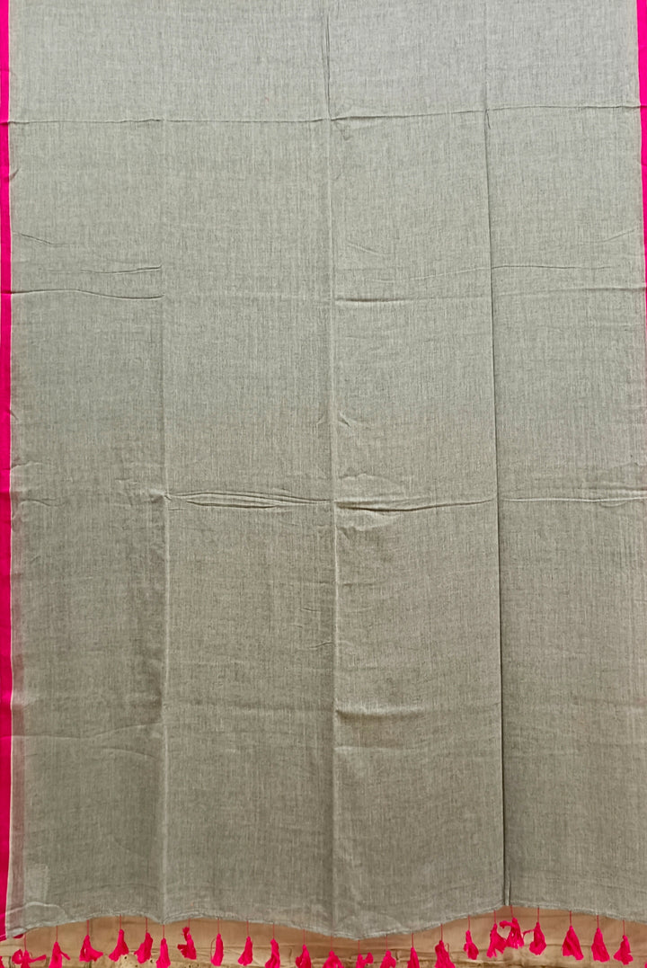 Grey & Purple Soft Handloom Mull Cotton Saree Balaram Saha