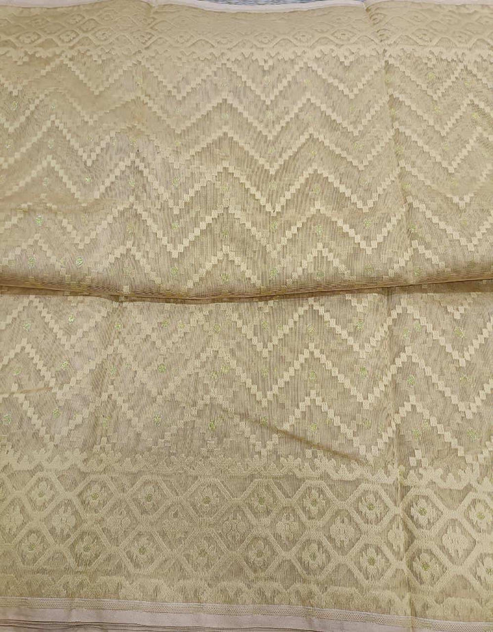 Beige on Beige, cotton by resham, soft Dhakai Jamdani Saree Balaram Saha