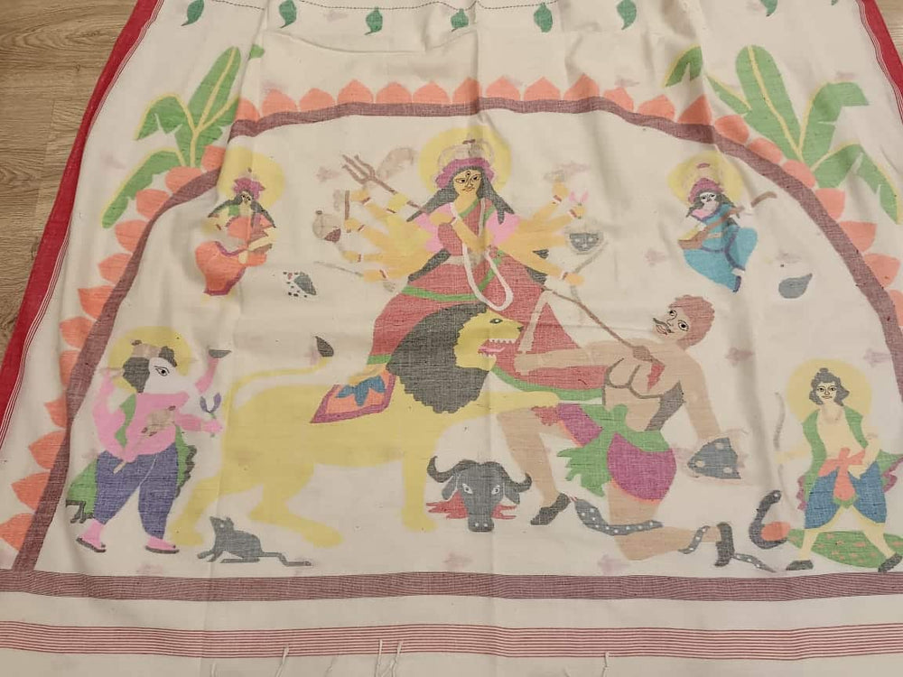 Handspun & Handwoven soft cotton Jamdani saree Balaram Saha