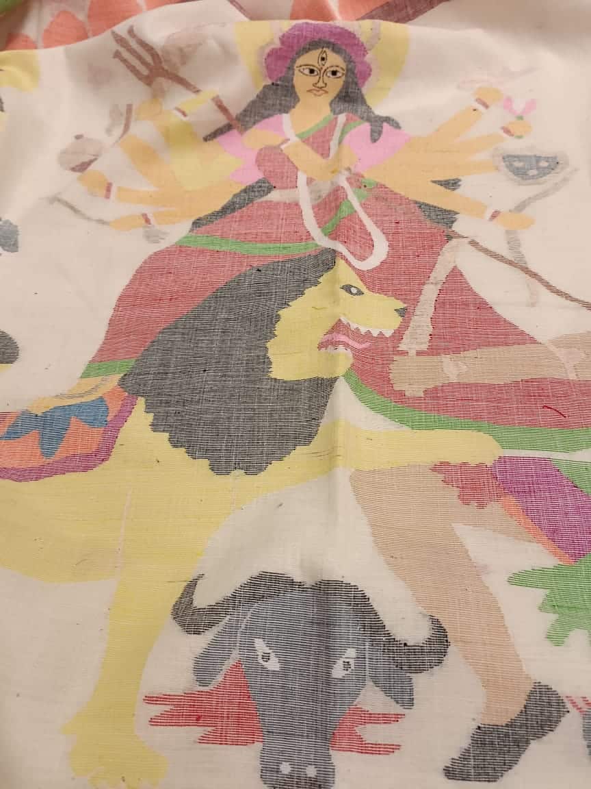 Handspun & Handwoven soft cotton Jamdani saree Balaram Saha